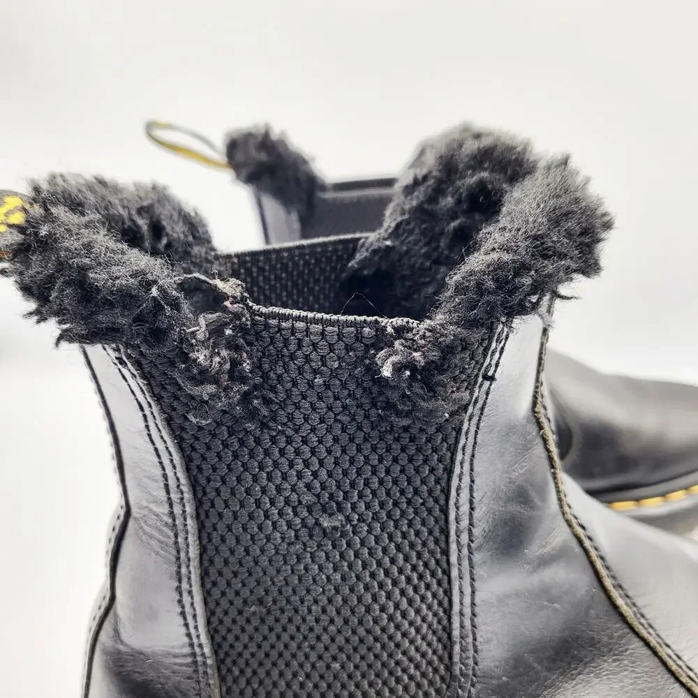 Dr. Martens 2976 Leonore Leather Faux Fur Lined Chelsea  Boots Women’s Size 5